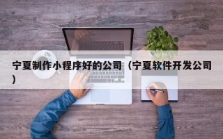 玉环宁夏制作小程序好的公司（宁夏软件开发公司）